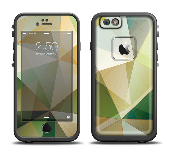 The Green Geometric Gradient Pattern Apple iPhone 6 LifeProof Fre Case Skin Set