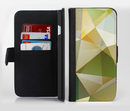 The Green Geometric Gradient Pattern Ink-Fuzed Leather Folding Wallet Credit-Card Case for the Apple iPhone 6/6s, 6/6s Plus, 5/5s and 5c