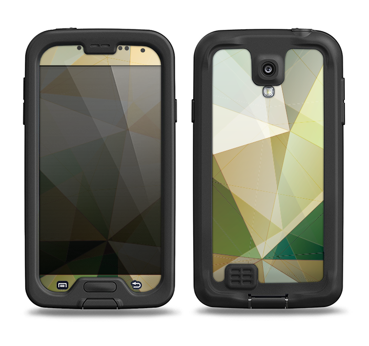 The Green Geometric Gradient Pattern Samsung Galaxy S4 LifeProof Fre Case Skin Set