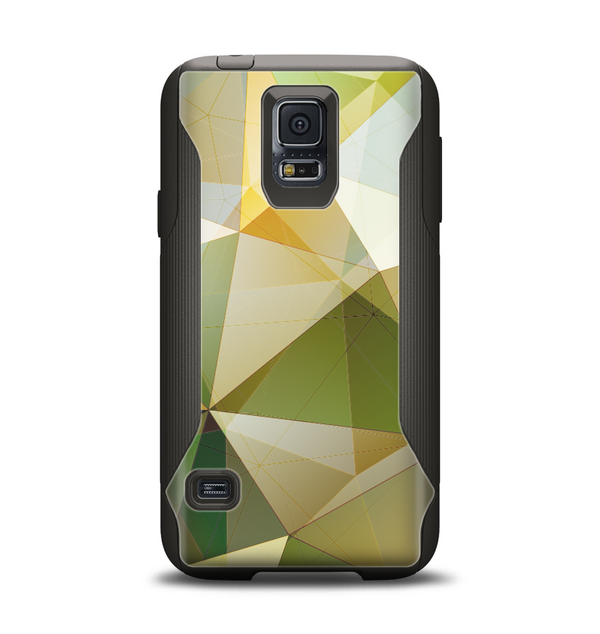 The Green Geometric Gradient Pattern Samsung Galaxy S5 Otterbox Commuter Case Skin Set