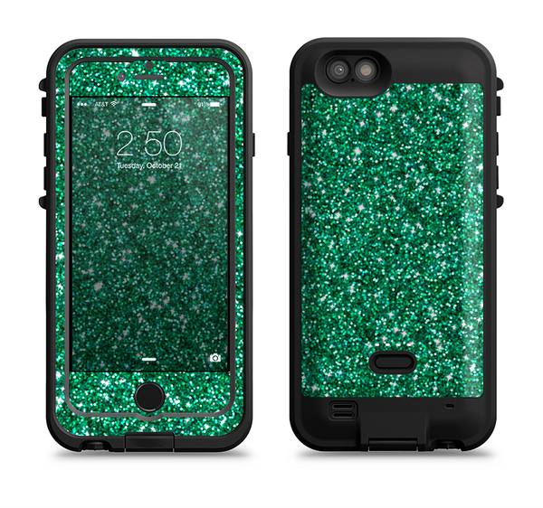 The Green Glitter Print Apple iPhone 6/6s LifeProof Fre POWER Case Skin Set