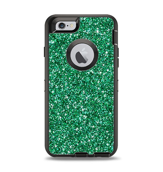 The Green Glitter Print Apple iPhone 6 Otterbox Defender Case Skin Set