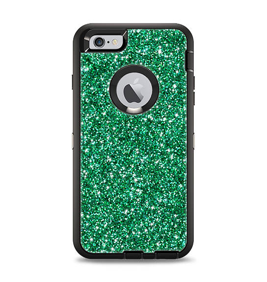 The Green Glitter Print Apple iPhone 6 Plus Otterbox Defender Case Skin Set