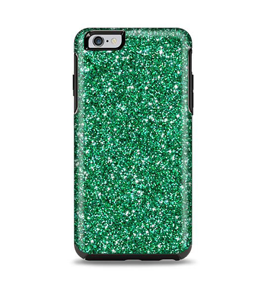 The Green Glitter Print Apple iPhone 6 Plus Otterbox Symmetry Case Skin Set