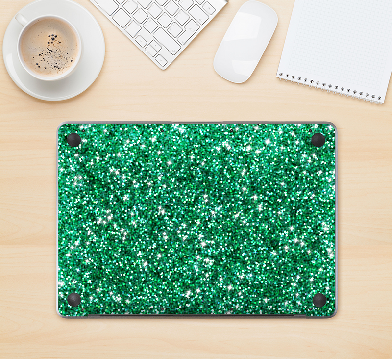 The Green Glitter Print Skin Kit for the 12" Apple MacBook (A1534)