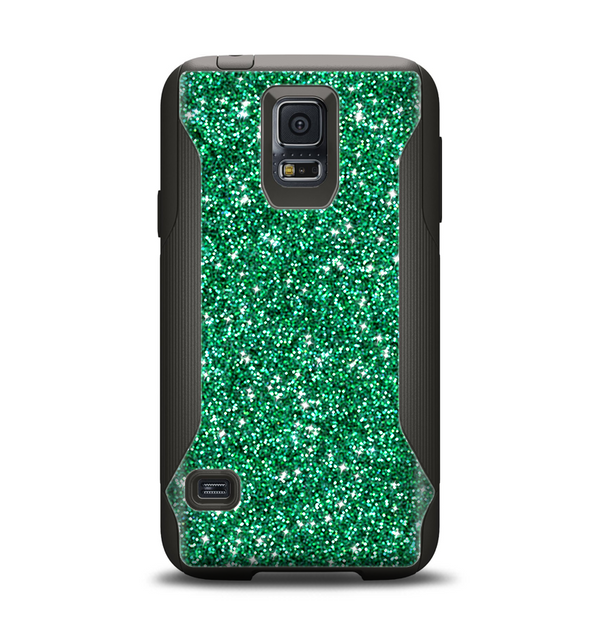 The Green Glitter Print Samsung Galaxy S5 Otterbox Commuter Case Skin Set