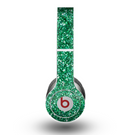 The Green Glitter Print Skin for the Beats by Dre Original Solo-Solo HD Headphones