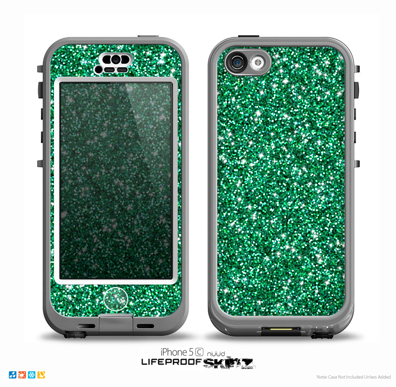 The Green Glitter Print Skin for the iPhone 5c nüüd LifeProof Case
