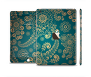 The Green & Gold Lace Pattern Full Body Skin Set for the Apple iPad Mini 3