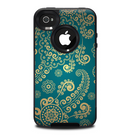 The Green & Gold Lace Pattern Skin for the iPhone 4-4s OtterBox Commuter Case