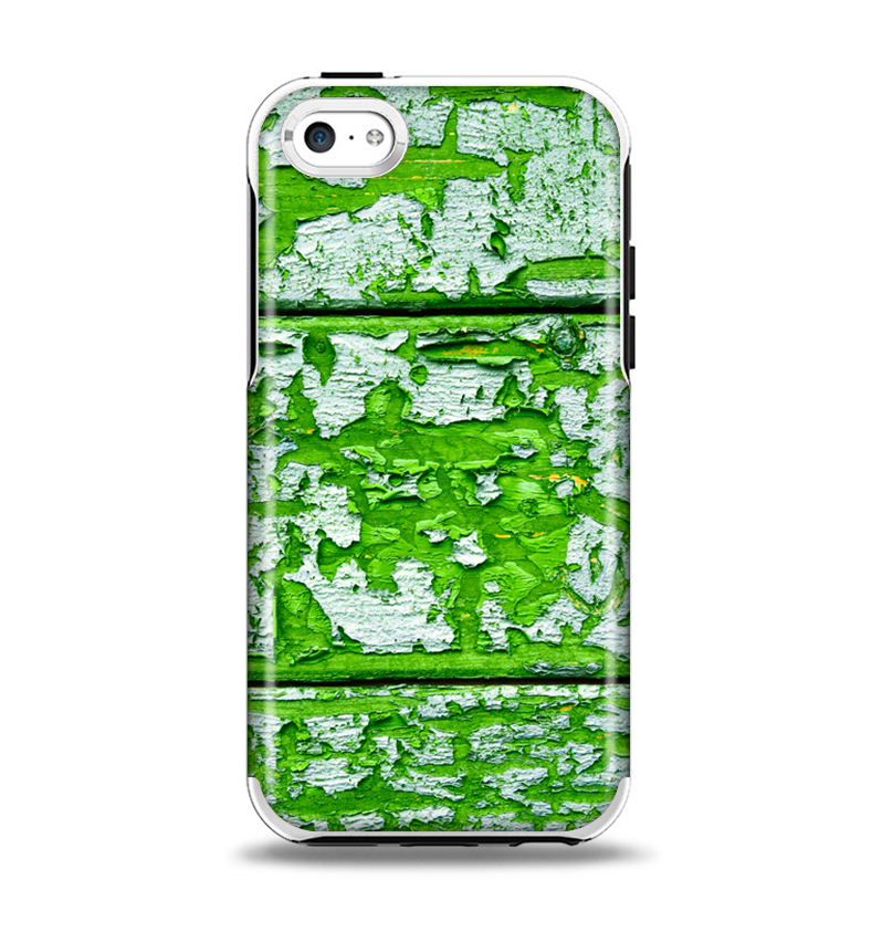 The Green Grunge Wood Apple iPhone 5c Otterbox Symmetry Case Skin Set