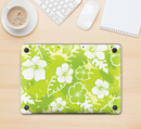 The Green Hawaiian Floral Pattern V4 Skin Kit for the 12" Apple MacBook (A1534)