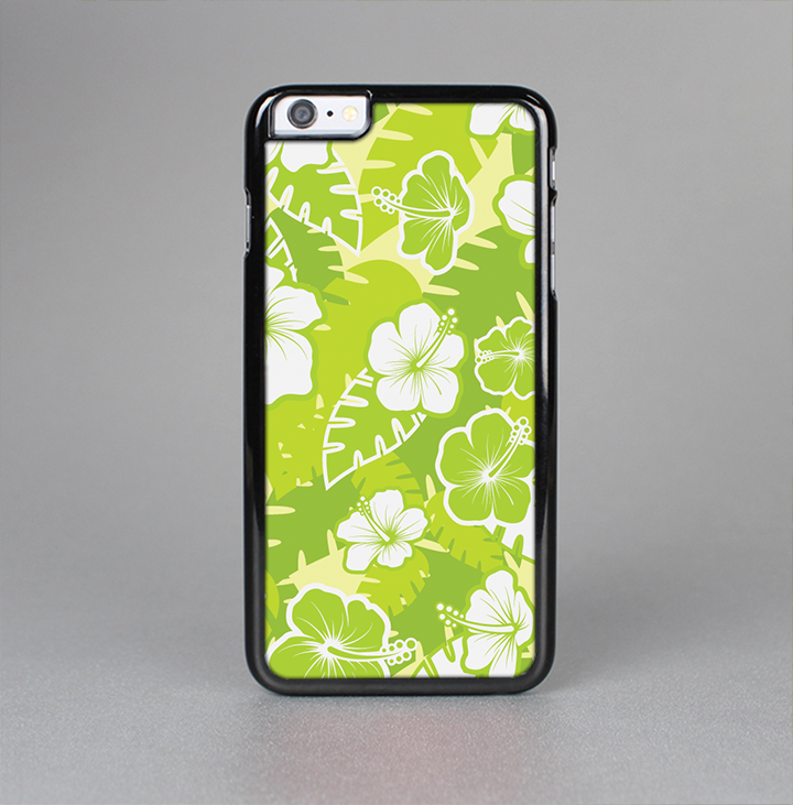 The Green Hawaiian Floral Pattern V4 Skin-Sert Case for the Apple iPhone 6 Plus