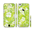 The Green Hawaiian Floral Pattern V4 Sectioned Skin Series for the Apple iPhone 6s Plus