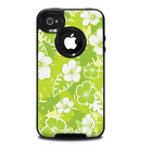 The Green Hawaiian Floral Pattern V4 Skin for the iPhone 4-4s OtterBox Commuter Case