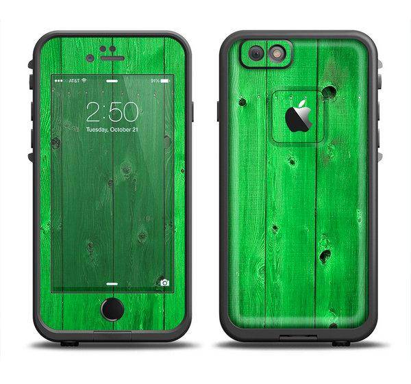 The Green Highlighted Wooden Planks Apple iPhone 6 LifeProof Fre Case Skin Set
