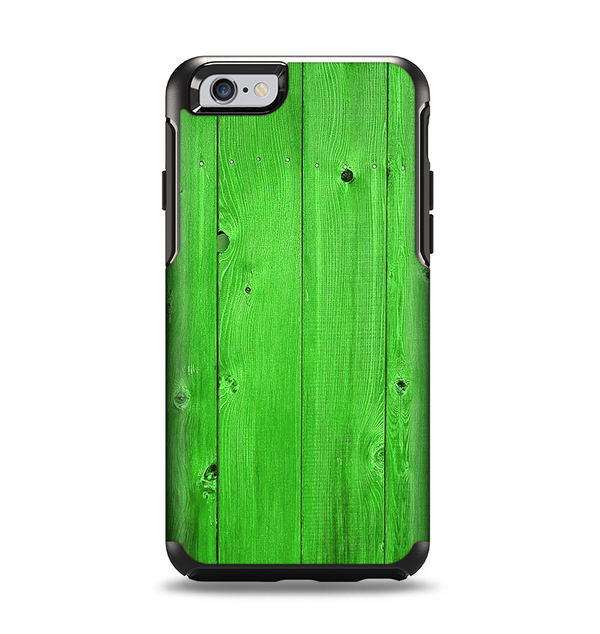 The Green Highlighted Wooden Planks Apple iPhone 6 Otterbox Symmetry Case Skin Set