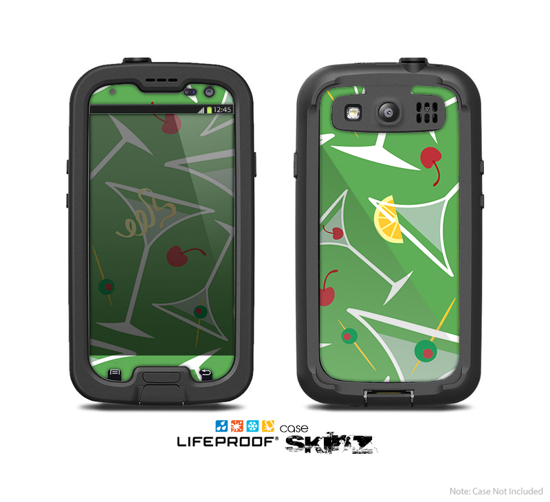 The Green Martini Drinks With Lemons Skin For The Samsung Galaxy S3 LifeProof Case
