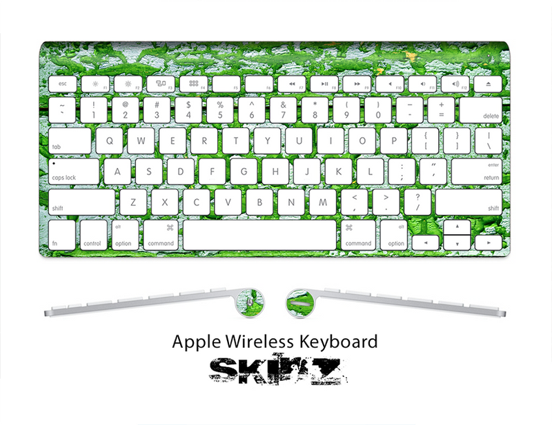 The Green Peeled Wood Skin For The Apple Wireless Keyboard