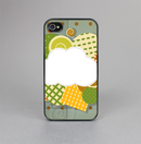 The Green Plaid & Polka Dotted Cloud Collage Skin-Sert for the Apple iPhone 4-4s Skin-Sert Case