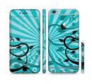 The Green Rays with Vines Sectioned Skin Series for the Apple iPhone 6s Plus