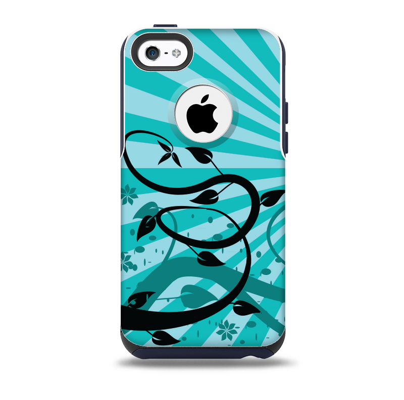 The Green Rays with Vines Skin for the iPhone 5c OtterBox Commuter Case