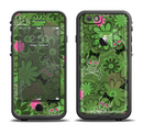 The Green Retro Floral and Skulls Apple iPhone 6/6s LifeProof Fre Case Skin Set