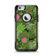 The Green Retro Floral and Skulls Apple iPhone 6 Otterbox Commuter Case Skin Set