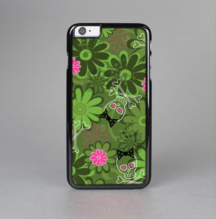 The Green Retro Floral and Skulls Skin-Sert Case for the Apple iPhone 6 Plus