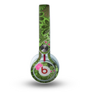The Green Retro Floral and Skulls Skin for the Beats by Dre Mixr Headphones