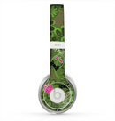 The Green Retro Floral and Skulls Skin for the Beats by Dre Solo 2 Headphones