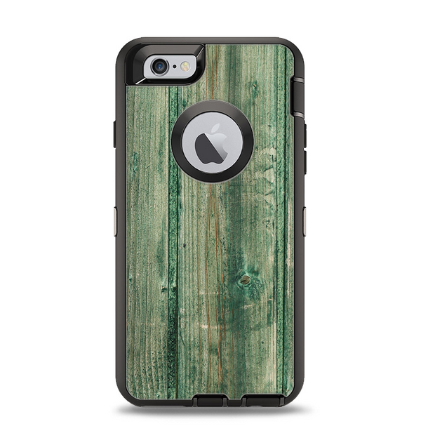 The Green Tinted Wood Planks Apple iPhone 6 Otterbox Defender Case Skin Set