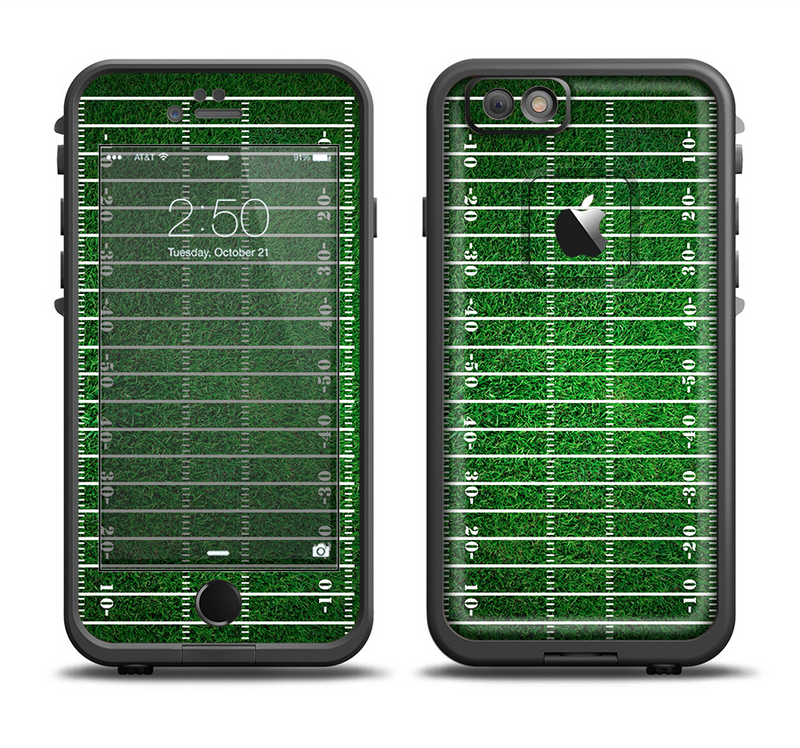 The Green Turf Football Field Apple iPhone 6/6s Plus LifeProof Fre Case Skin Set