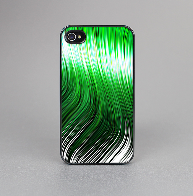 The Green Vector Swirly HD Strands Skin-Sert for the Apple iPhone 4-4s Skin-Sert Case