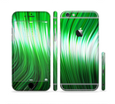 The Green Vector Swirly HD Strands Sectioned Skin Series for the Apple iPhone 6s Plus