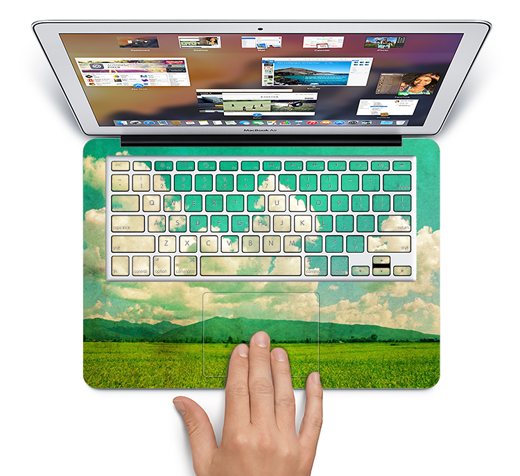 The Green Vintage Field Scene Skin Set for the Apple MacBook Air 13"