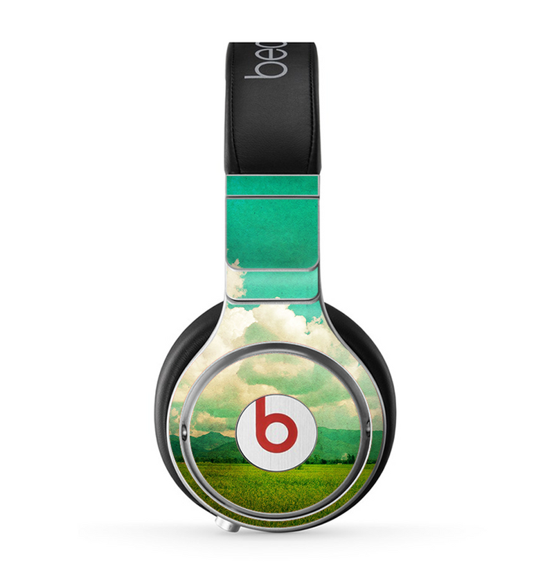 The Green Vintage Field Scene Skin for the Beats by Dre Pro Headphones