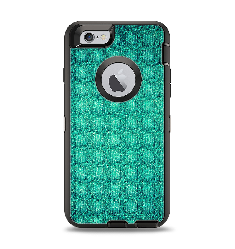 The Green Wavy Abstract Pattern Apple iPhone 6 Otterbox Defender Case Skin Set