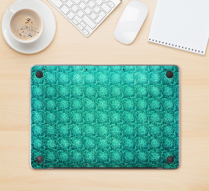 The Green Wavy Abstract Pattern Skin Kit for the 12" Apple MacBook (A1534)