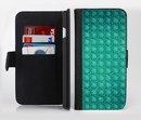 The Green Wavy Abstract Pattern Ink-Fuzed Leather Folding Wallet Credit-Card Case for the Apple iPhone 6/6s, 6/6s Plus, 5/5s and 5c