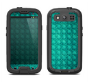 The Green Wavy Abstract Pattern Samsung Galaxy S4 LifeProof Fre Case Skin Set