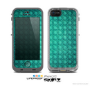 The Green Wavy Abstract Pattern Skin for the Apple iPhone 5c LifeProof Case