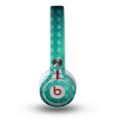 The Green Wavy Abstract Pattern Skin for the Beats by Dre Mixr Headphones