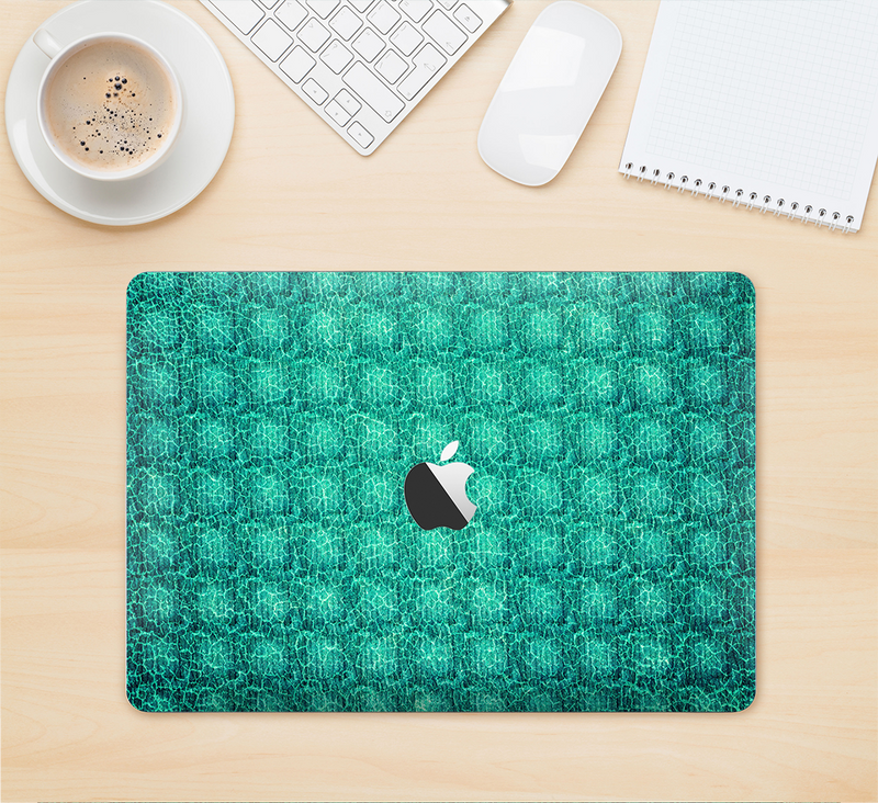 The Green Wavy Abstract Pattern Skin Kit for the 12" Apple MacBook (A1534)