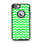 The Green & White Chevron Pattern Apple iPhone 6 Otterbox Defender Case Skin Set