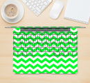 The Green & White Chevron Pattern Skin Kit for the 12" Apple MacBook (A1534)