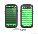 The Green & White Chevron Pattern Skin For The Samsung Galaxy S3 LifeProof Case