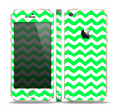 The Green & White Chevron Pattern Skin Set for the Apple iPhone 5s