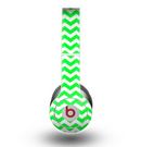 The Green & White Chevron Pattern Skin for the Beats by Dre Original Solo-Solo HD Headphones