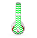 The Green & White Chevron Pattern Skin for the Beats by Dre Studio (2013+ Version) Headphones